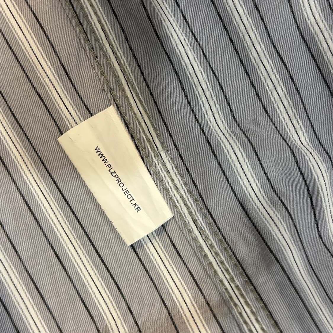 플리즈프로젝트) Button Stripe Shirt Gray F 상품이미지10