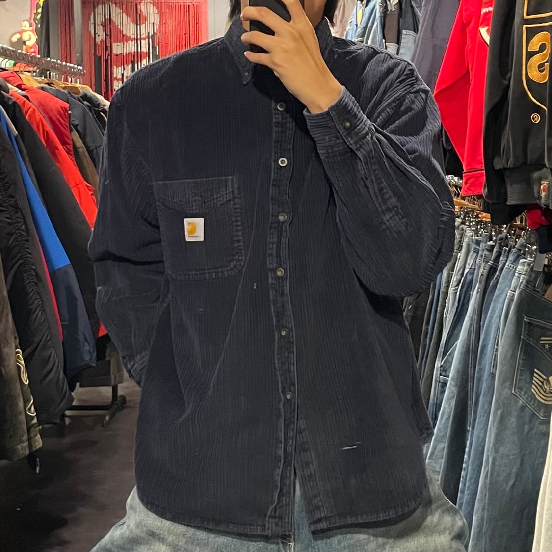 [IM] carhartt 칼하트 딥네이비 코듀로이 긴팔셔츠 상품이미지2