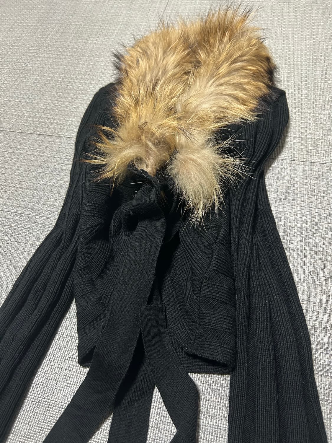 2000s Pinky&Dianne 펑크 블랙 딱붙 퍼 가디건 상품이미지2