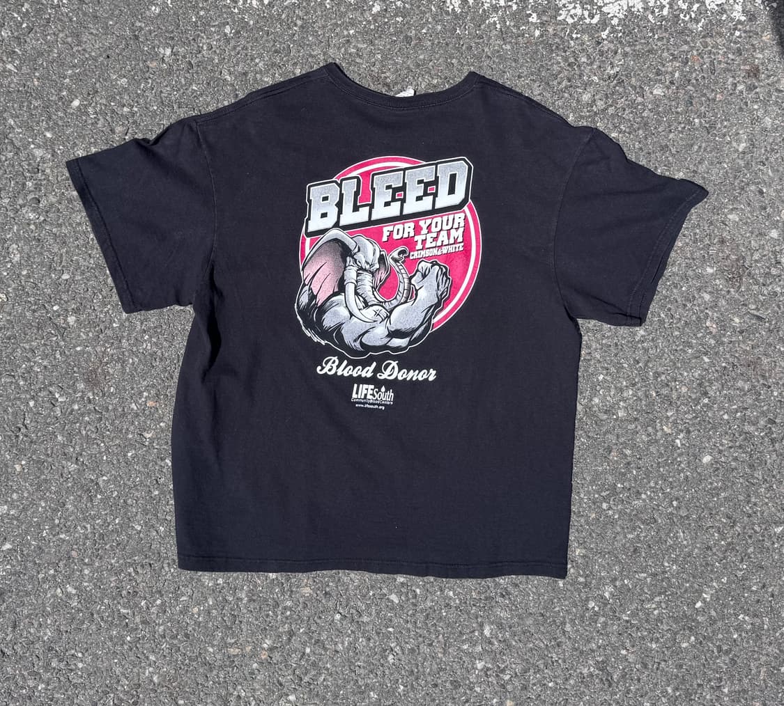 빈티지 "BLEED FOR YOUR TEAM" 그래픽 반팔 XL 755 상품이미지2