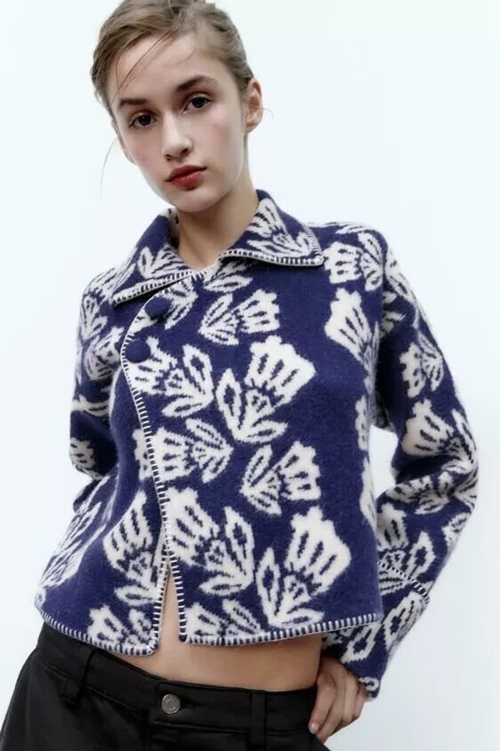 자라 플라워 패턴 가디건 S 상품이미지1