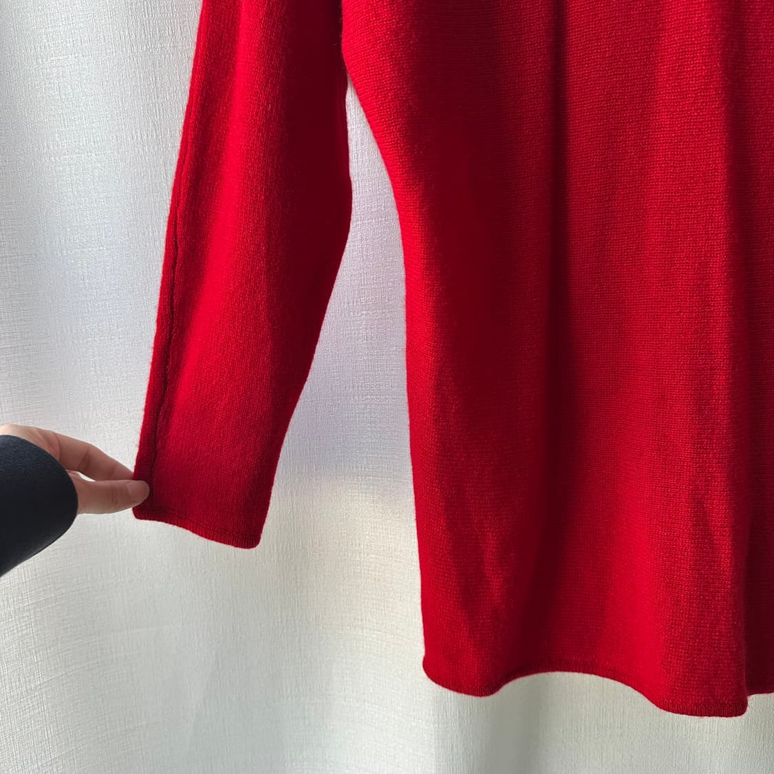 랄프로렌 100% 캐시미어 브이넥 니트 스웨터 레드 S 상품이미지5