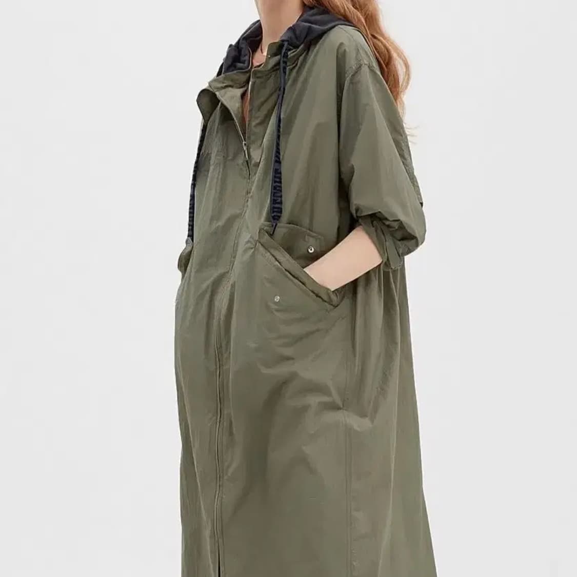 SYSTEM 시스템 한섬 여성 롱 바람막이 야상 자켓  상품이미지3