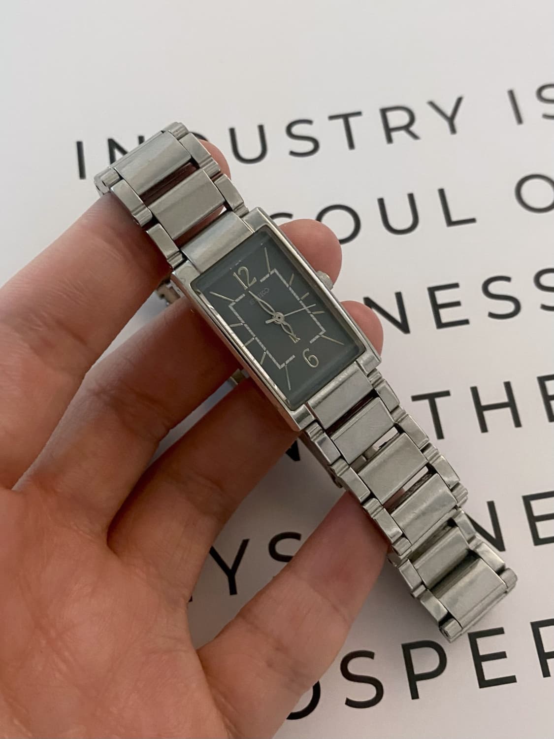 Seiko 세이코 실버 스퀘어 쿼츠 상품이미지2