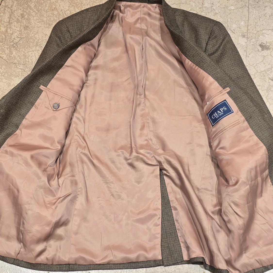 90s CHAPS 램스울100% 하운즈투스 패턴 블레이저 자켓 상품이미지4