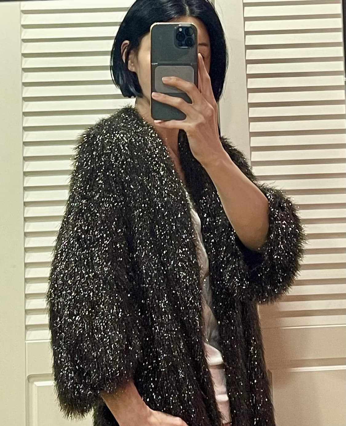 Dian von Furstenberg 쉬머 프린지 니트 롱가디건 /S 상품이미지1