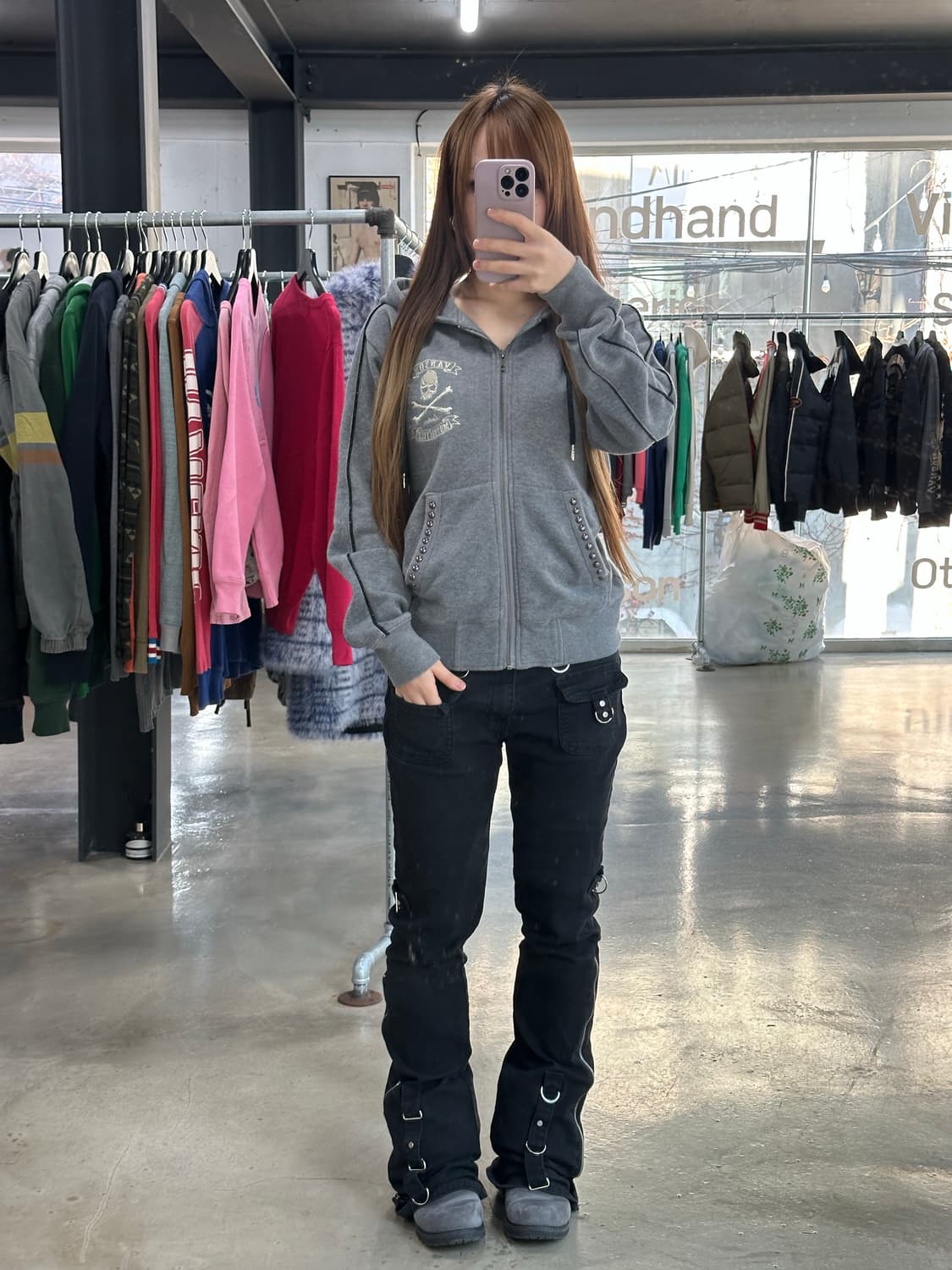 벤슨 스터드 라인펄블랙 스컬 후드티 상품이미지4