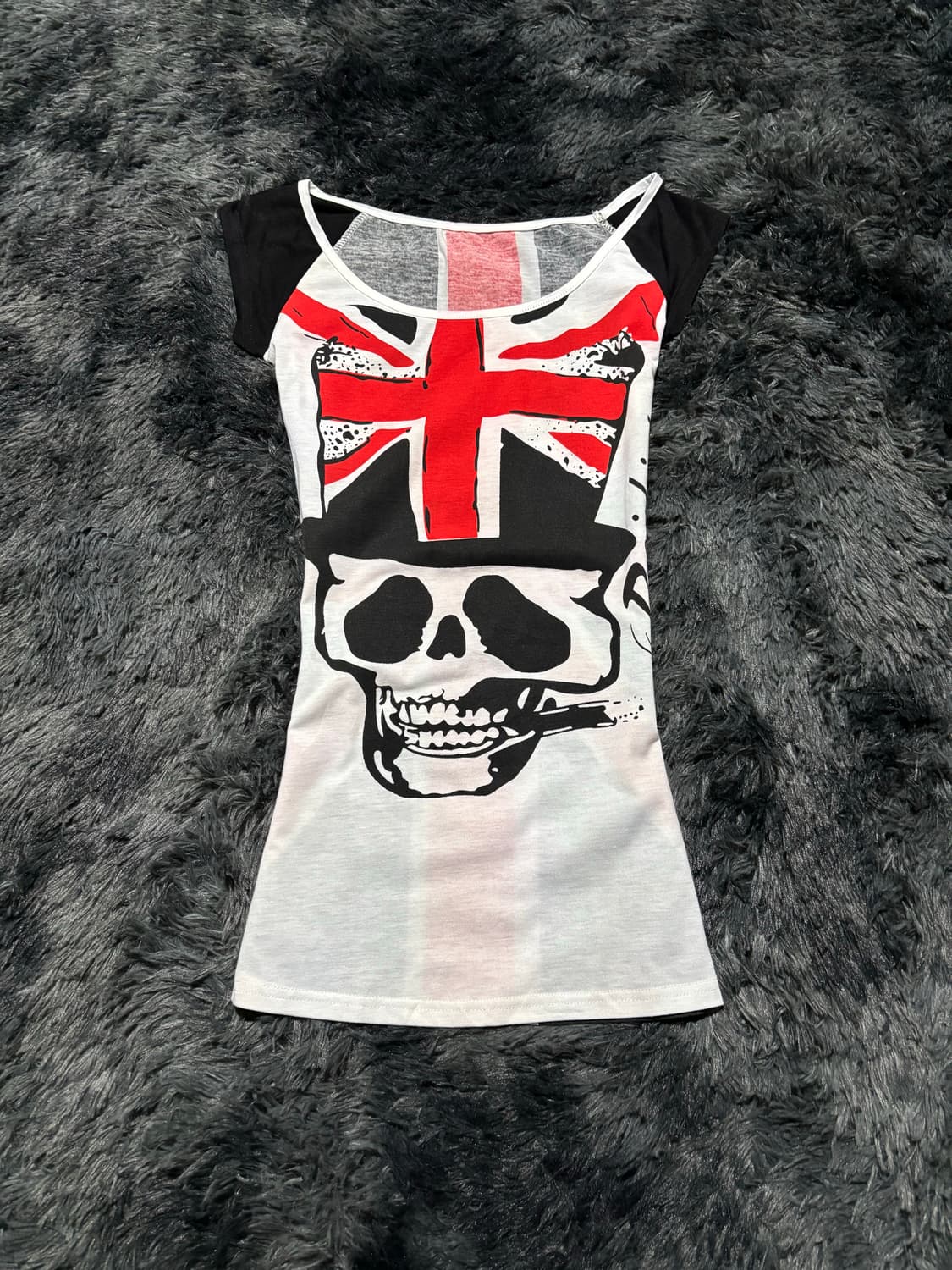 유니온잭 스컬 프린팅 반팔 티셔츠 상품이미지1