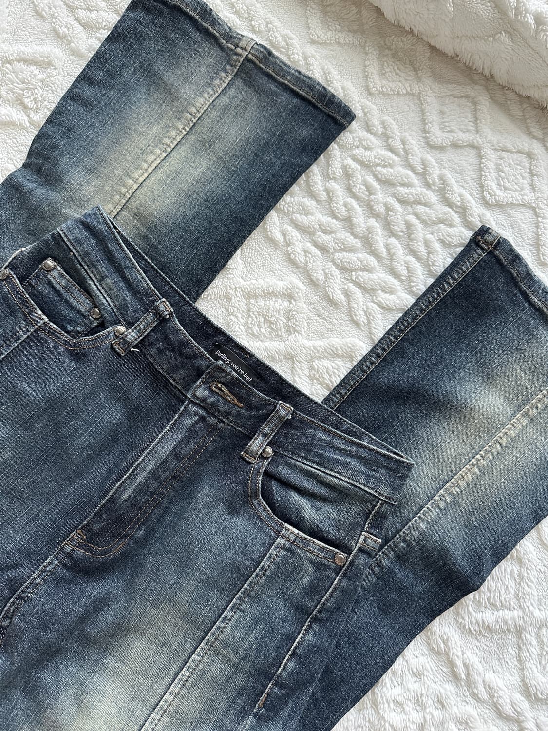 달링유어배드 로즈 부츠컷 데님 빈티지 블루(s) 상품이미지2