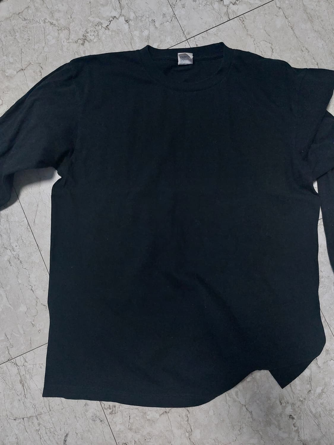 프린트스타 롱슬리브 블랙 무지티 L 상품이미지1