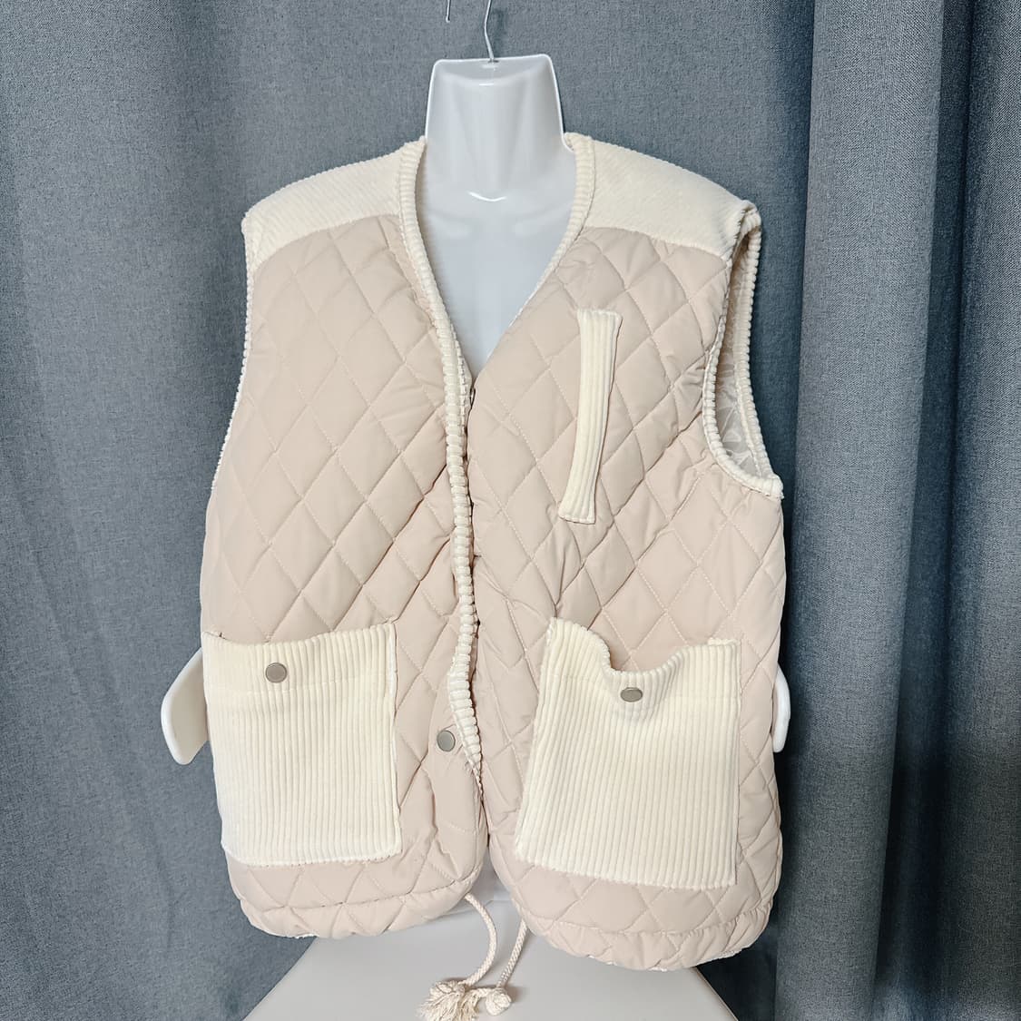 아이보리 퀄팅조끼 상품이미지2