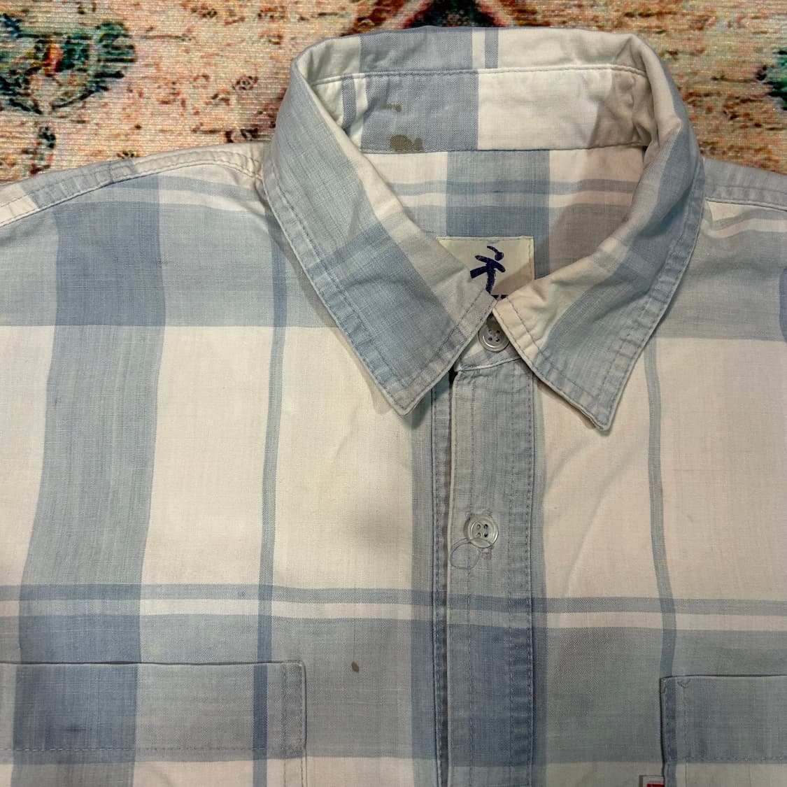 [L]  80s 이세이미야케 하이 스포팅기어 포켓 체크셔츠 상품이미지5