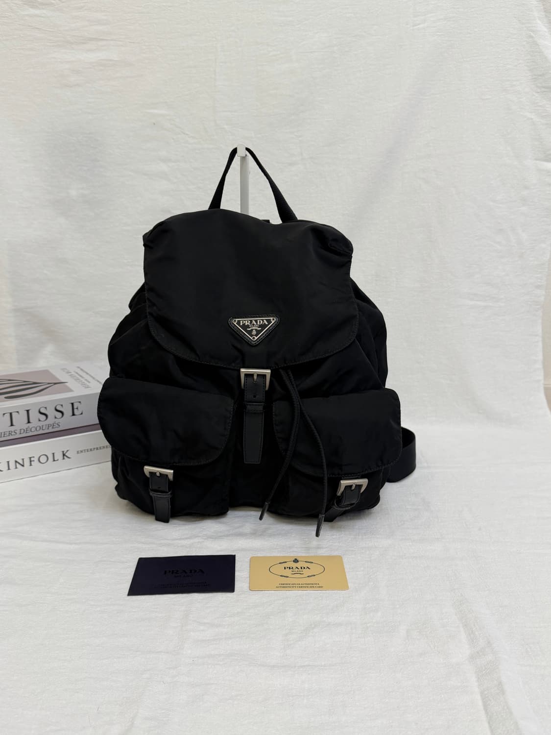 정품 프라다 나일론 투포켓 백팩 블랙 (게런티카드 포함) 상품이미지2
