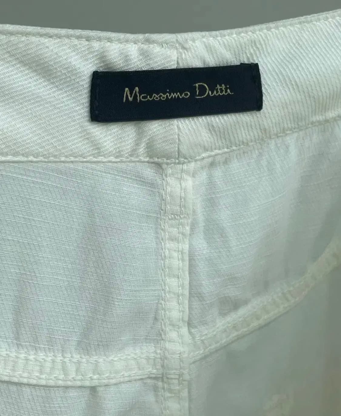 새상품))마시모두띠 화이트 리오셀 린넨 혼방 팬츠 (42사이즈/32-33 상품이미지3