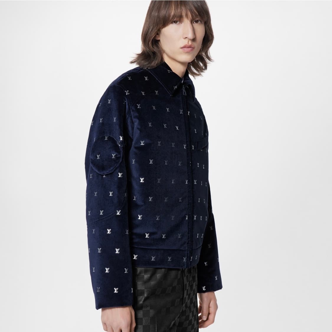 [S+급/48] 루이비통 LV 벨벳 이브닝 모노그램 블루종 자켓 상품이미지8