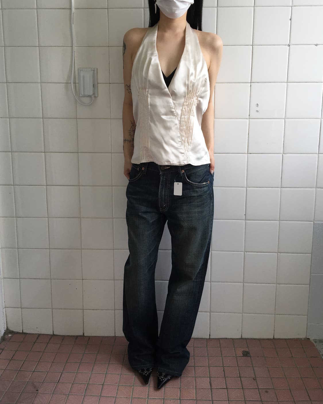 Glossy holter neck sleeveless 상품이미지7