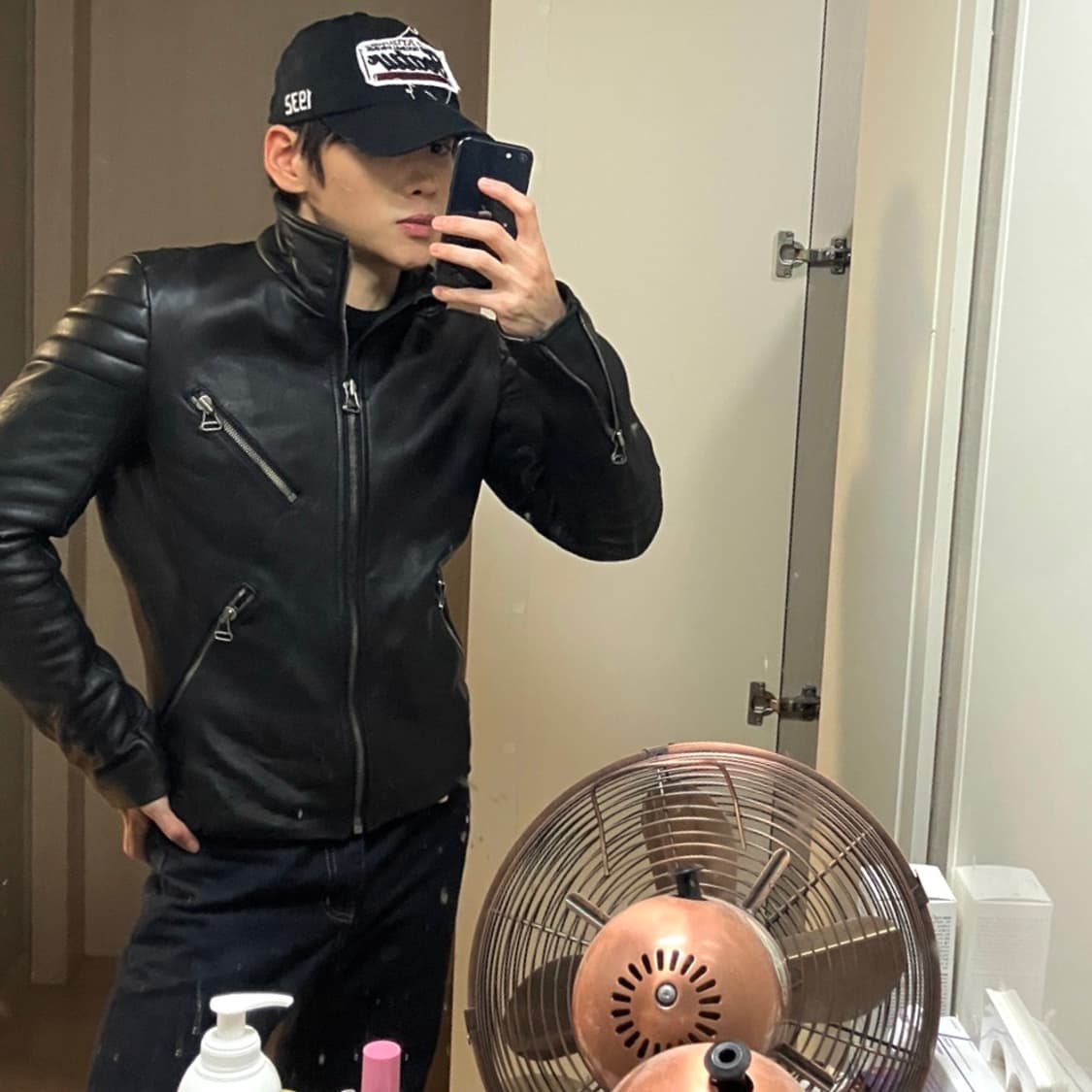 (100) 시스템옴므 램스킨 바이커 가죽자켓 상품이미지6