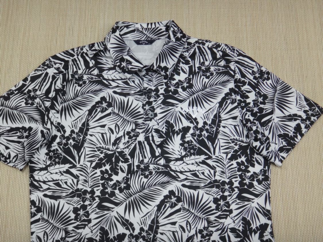 (100) 캘러웨이 골프 플라워 카라 반팔 스판 티셔츠 상품이미지3