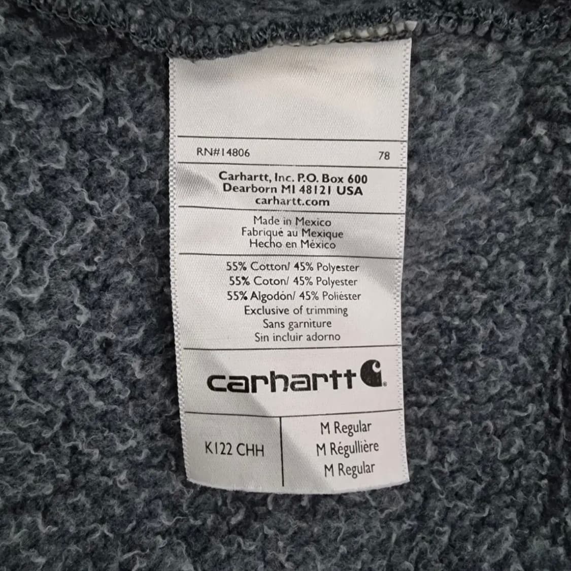 칼하트 k122 후드집업 상품이미지3