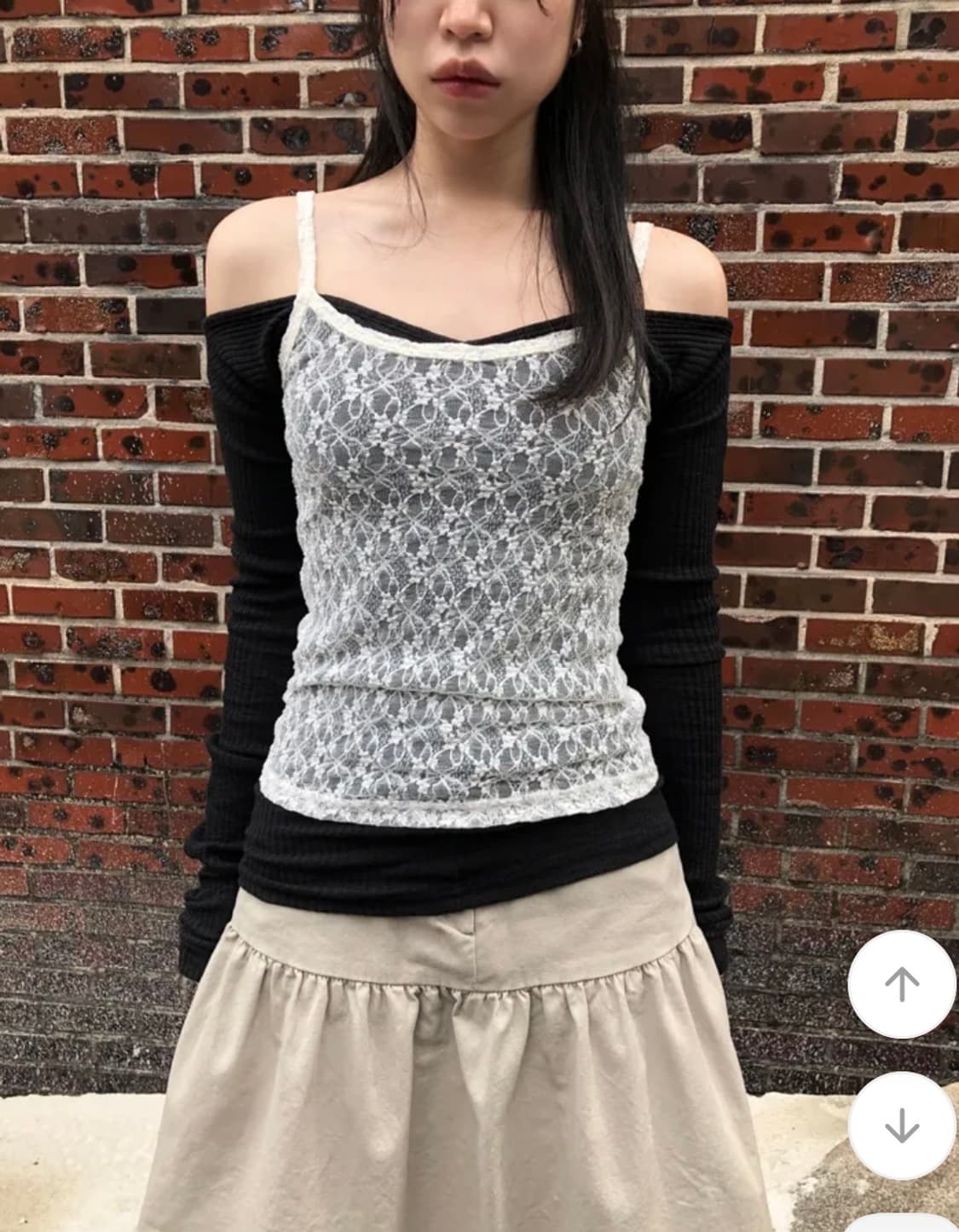 그린씨 레이스 레이어드 슬리브리스 상품이미지1