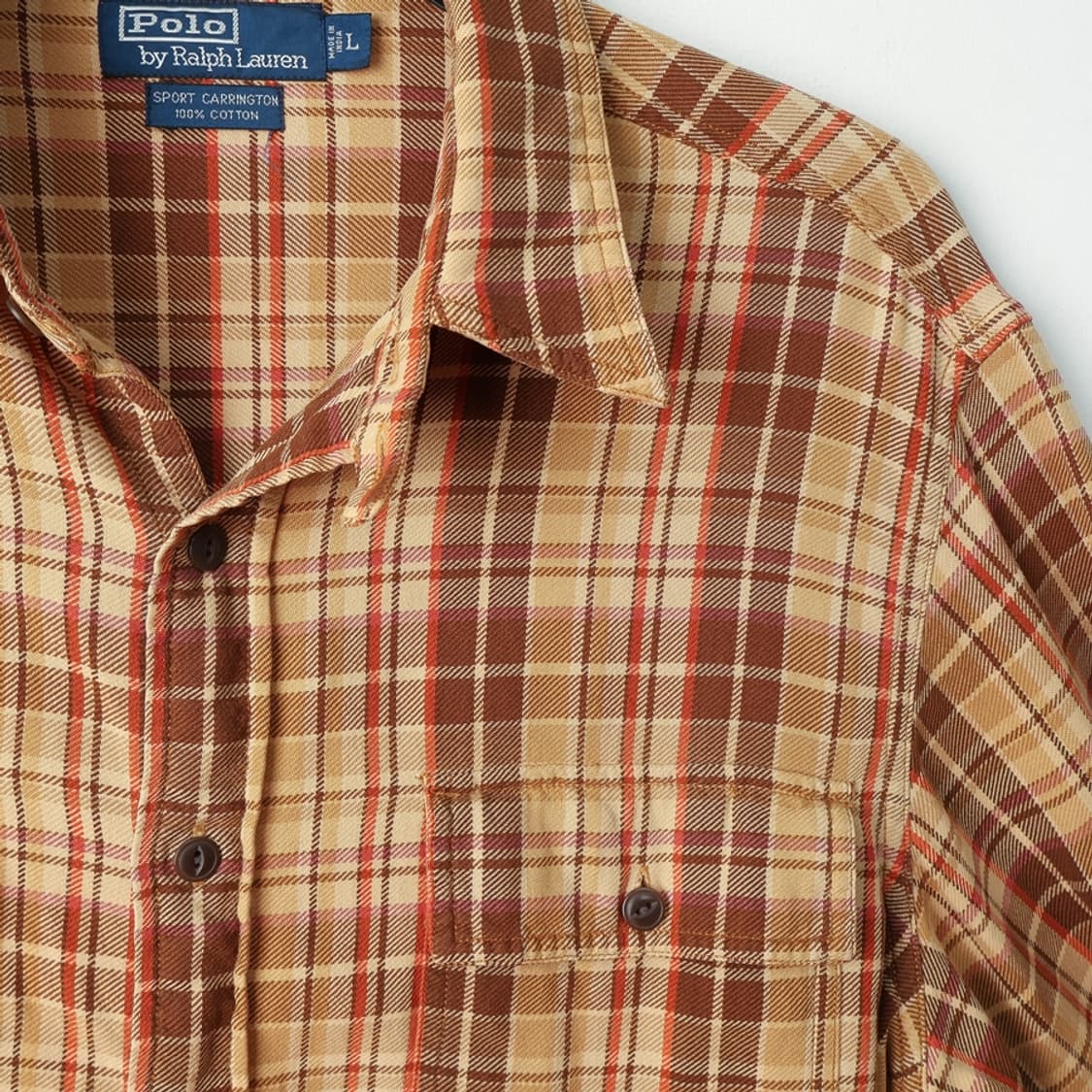 100/폴로 스포츠캐링턴 코튼 체크셔츠 상품이미지3