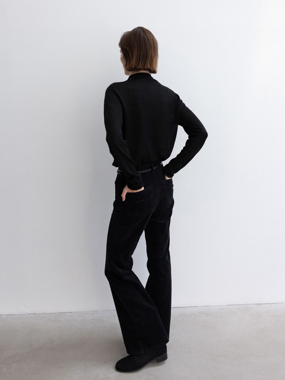 모이아 부츠컷 코듀로이 팬츠 블랙_1 상품이미지2