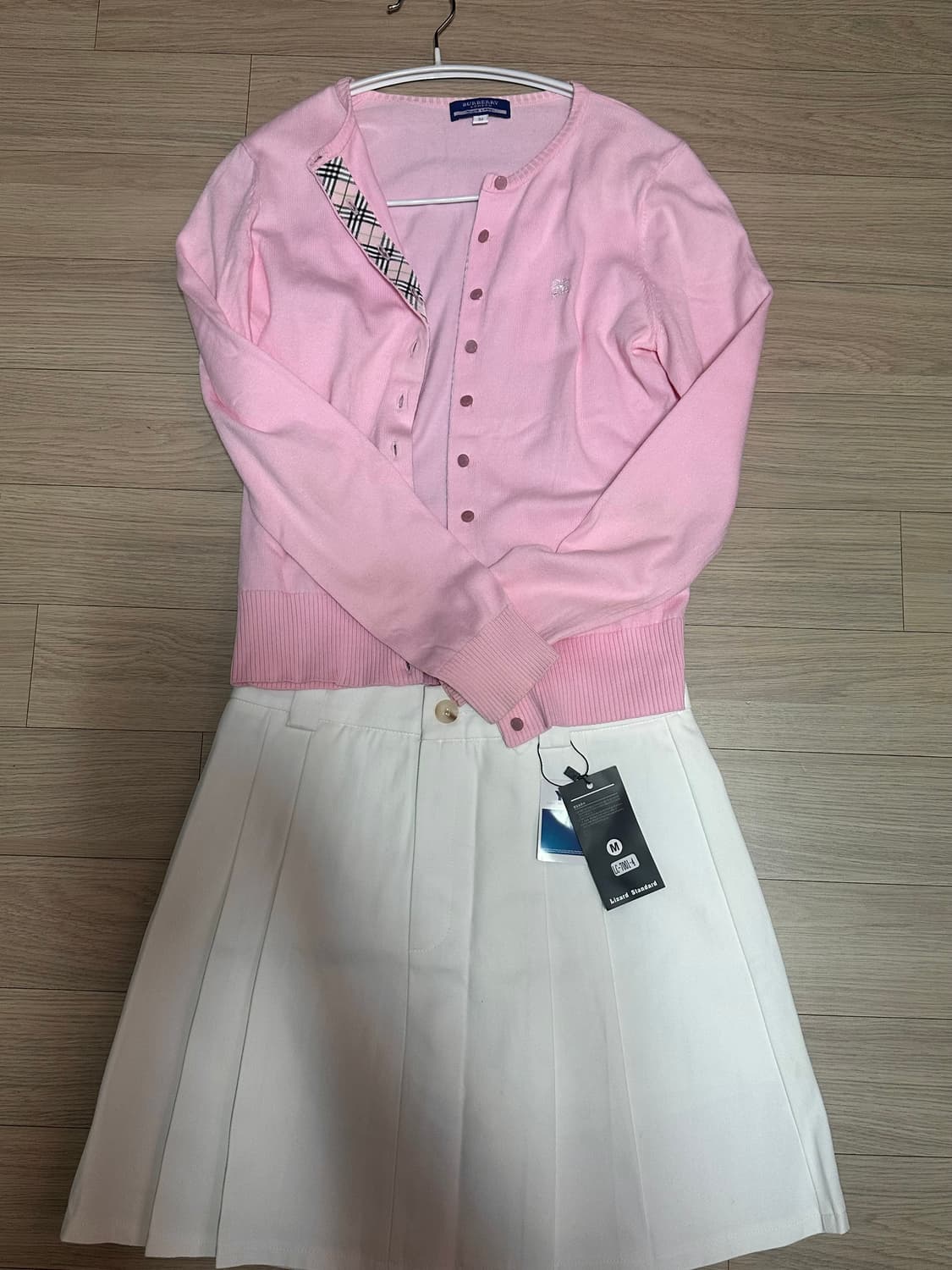 (셋업) 버버리 핑크노바 연핑 가디건 딸기우유 38 상품이미지2