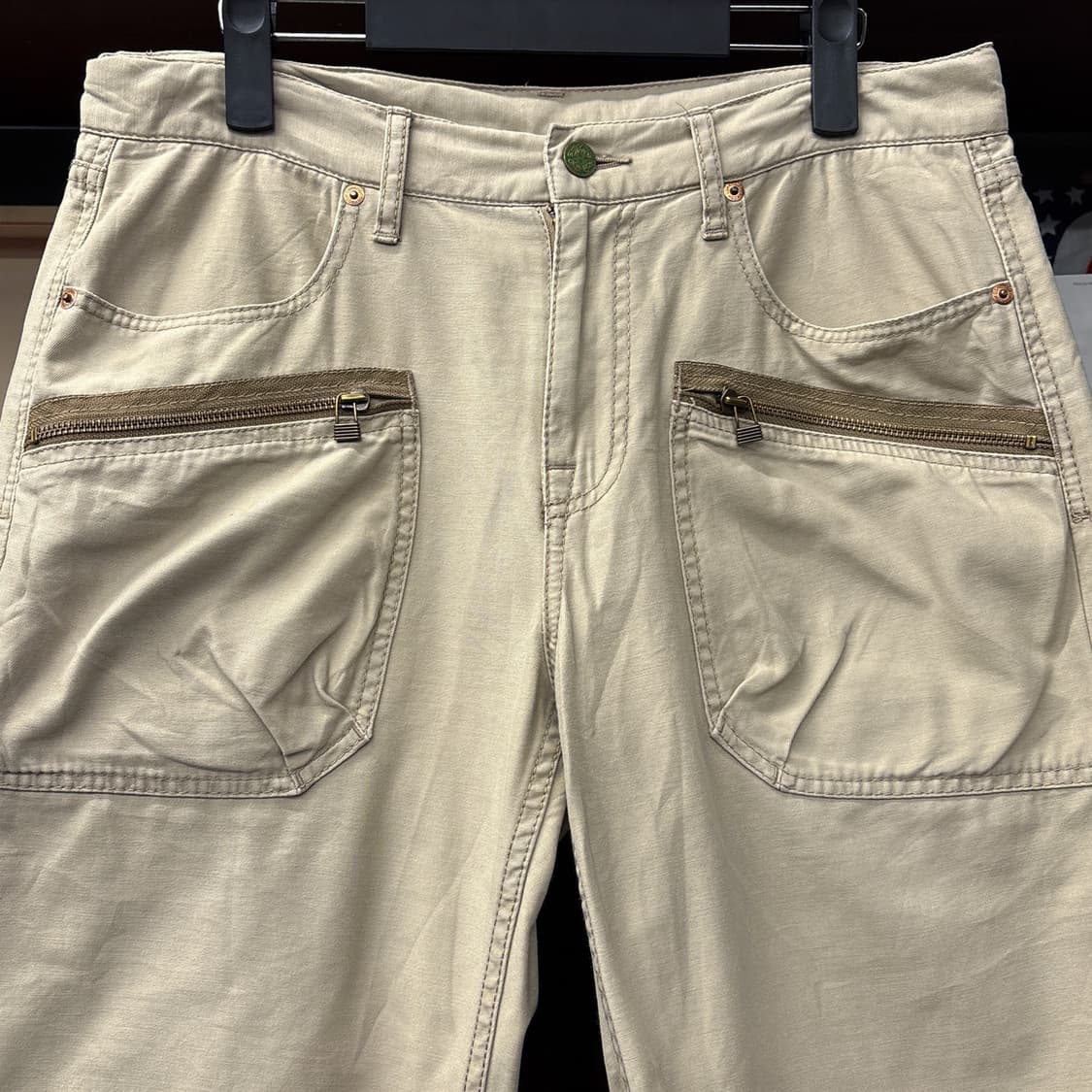 00s 오시코시 Y2K 밀리터리 지퍼카고 하프팬츠 베이지 N1275   상품이미지3