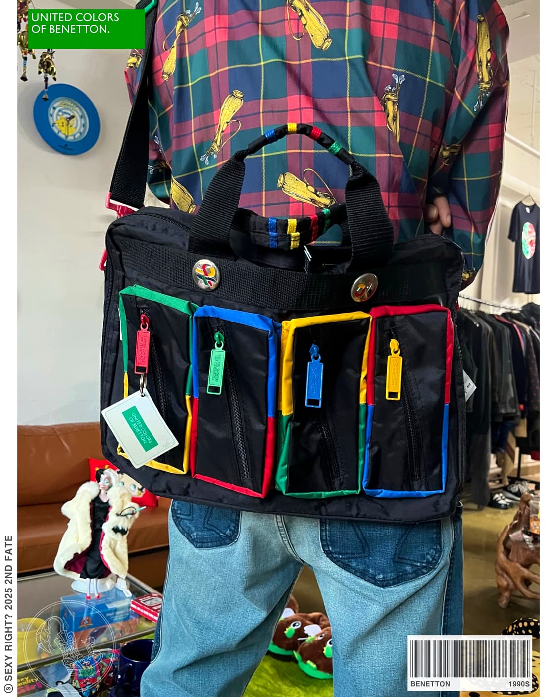 1990s Old Benetton Color Block Bag 상품이미지1