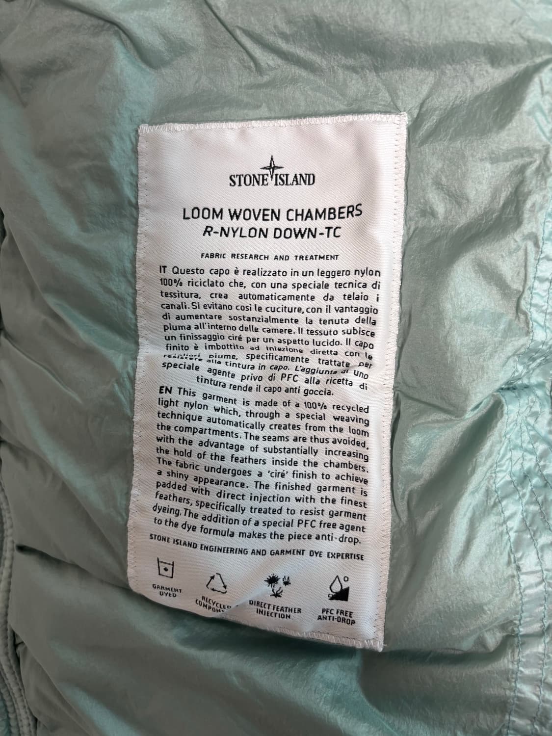 (L) 스톤아일랜드 룸우븐 경량패딩 논후드 아이스블루 상품이미지3