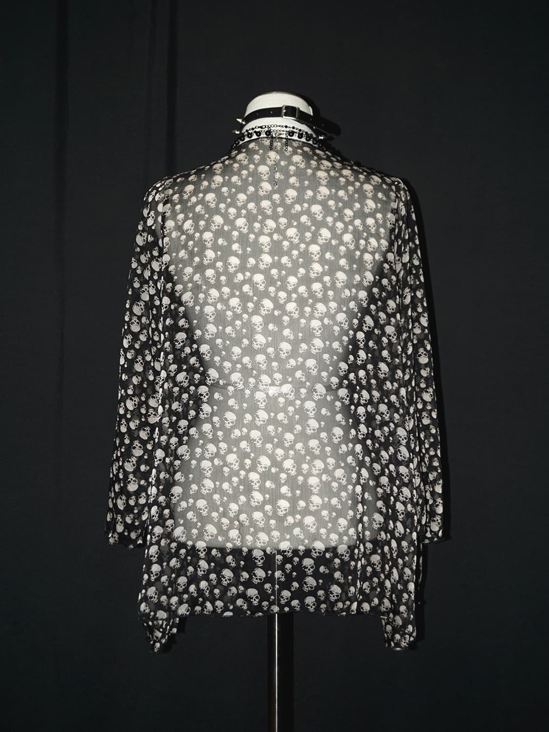 skull graphic see-through cardigan  상품이미지8