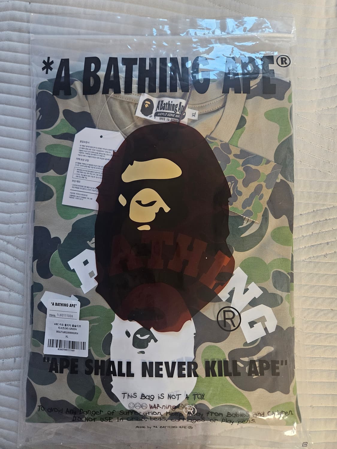 베이프 ABC 카모 컬리지 롱슬리브 XL 새상품 상품이미지1