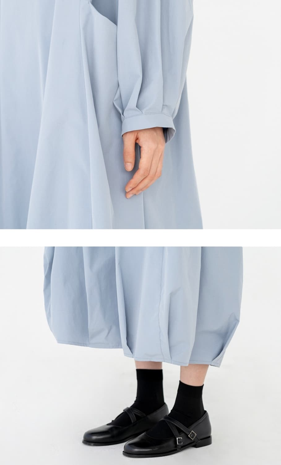 새상품) 유노이아 volume 드레스 S사이즈 gray blue 상품이미지8