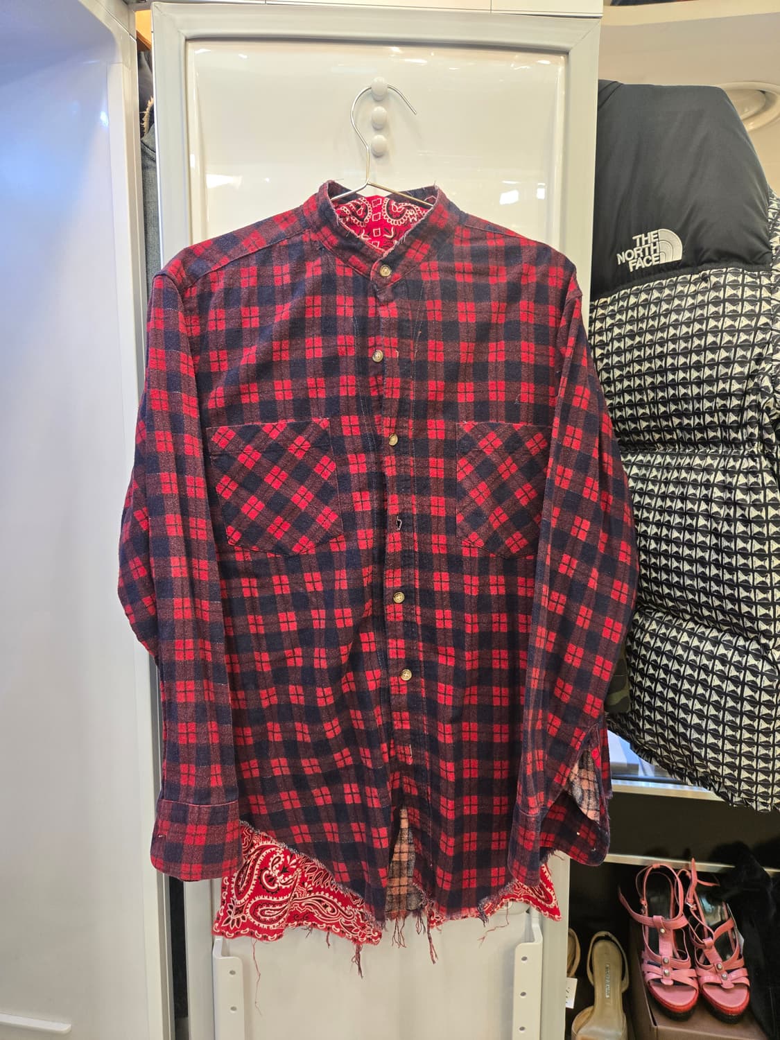 OLD PARK (올드 파크) 리메이크 체크 플란넬 셔츠 (반다나 믹스) 상품이미지1