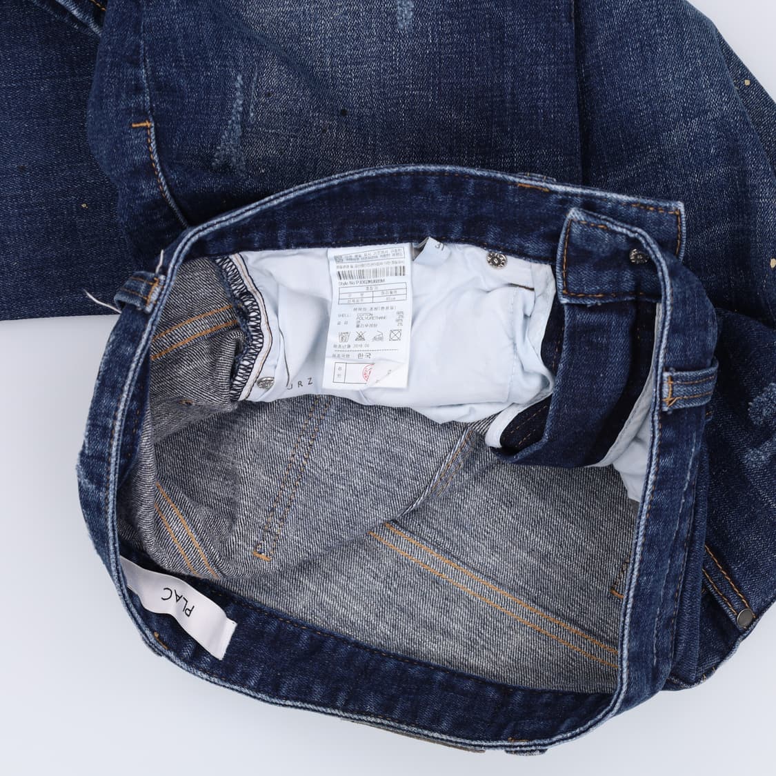 [31] 플랙 크롭 워싱 진청 데님 팬츠 1211J1 상품이미지5