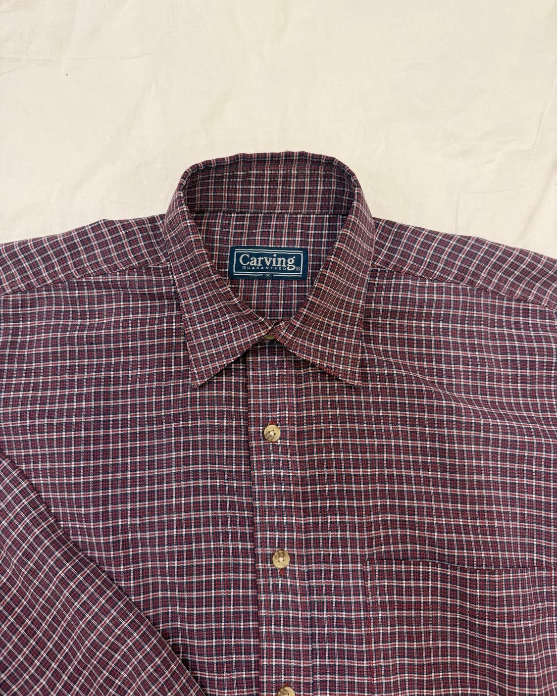 버건디 체크 셔츠 상품이미지1