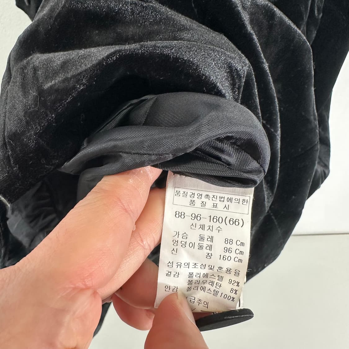 66 우먼M 지오송지오 블랙 벨벳 원피스형 코트 상품이미지8