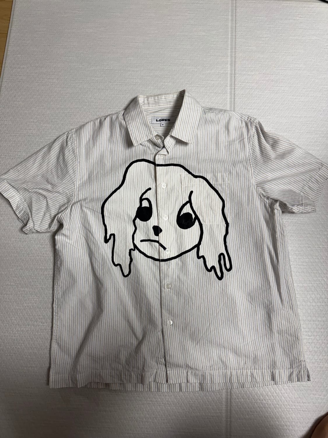 Lores 럭키 스트라이프 반팔 셔츠 화이트 상품이미지3