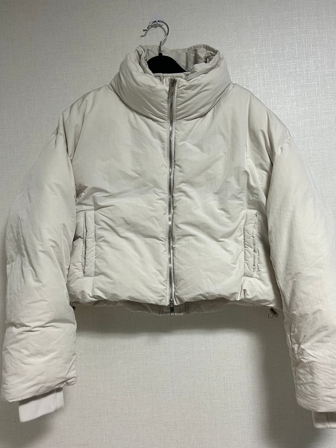 노이어 크롭 레이어드 푸퍼 자켓 패딩 오프 화이트 36 상품이미지8