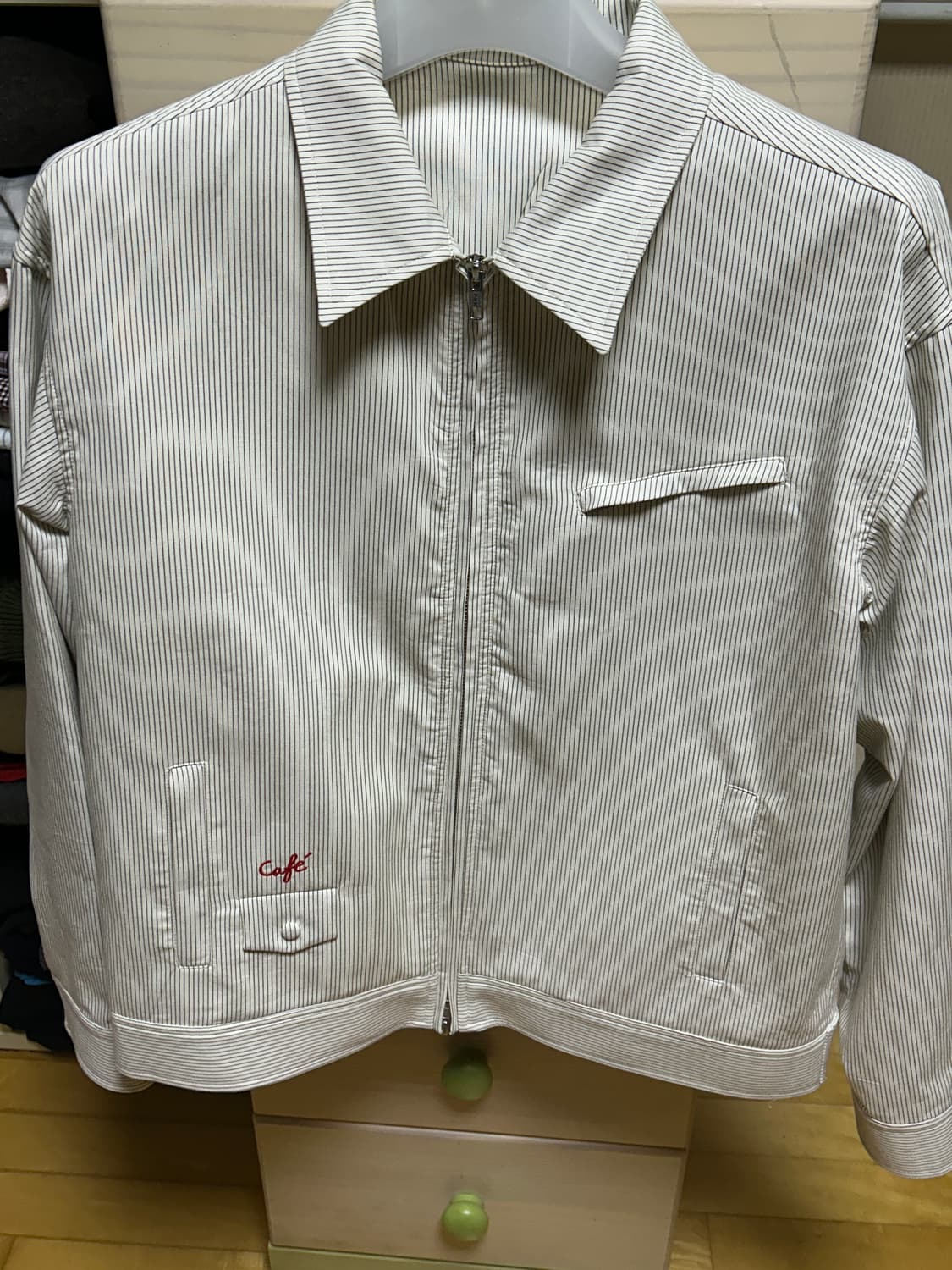 stu Embroidery Stripe Jacket Ivory 에스티유 상품이미지5