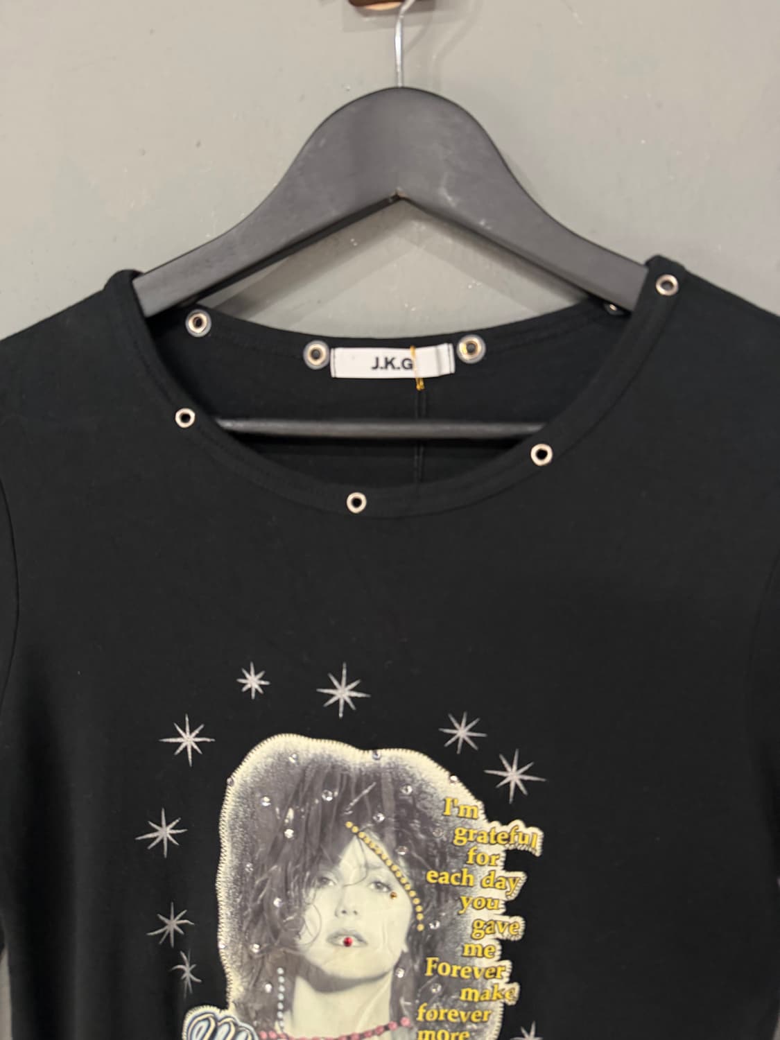 girl printing eyelet hole point top 상품이미지7