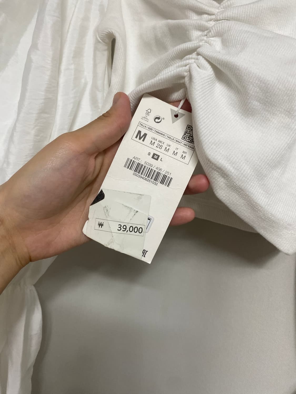zara 퍼프 크롭 블라우스 상품이미지3