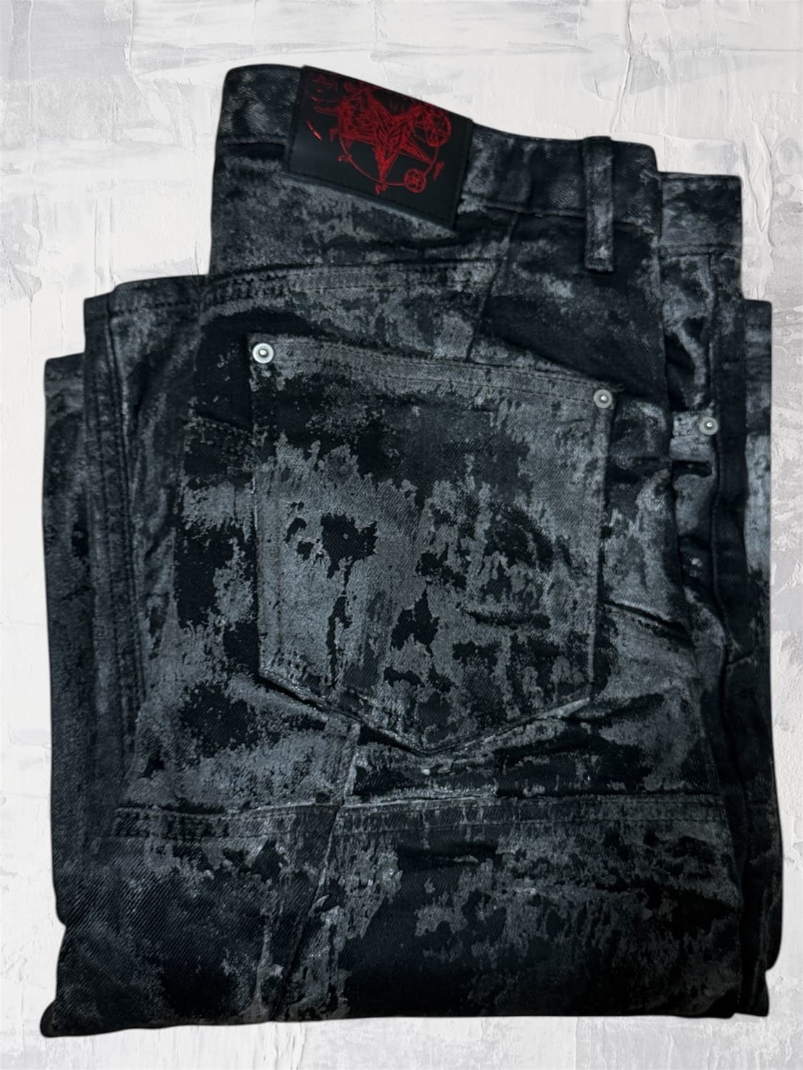 에모스탠스클럽 펜타그램 코팅 배기 플레어진 1 상품이미지3