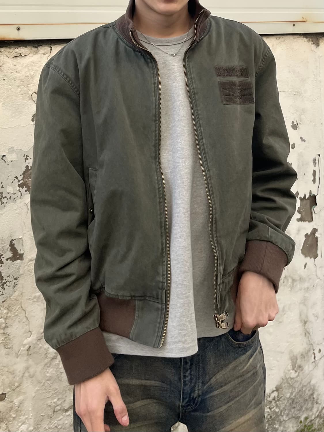 아캄 Washed Velcro Jacket (Khaki) 2사이즈 상품이미지1