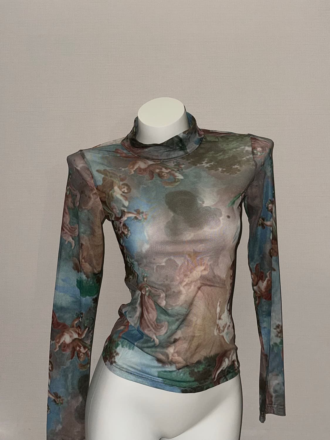 시스루 천사 빈티지 반폴라 슬림핏 롱슬리브 상품이미지1