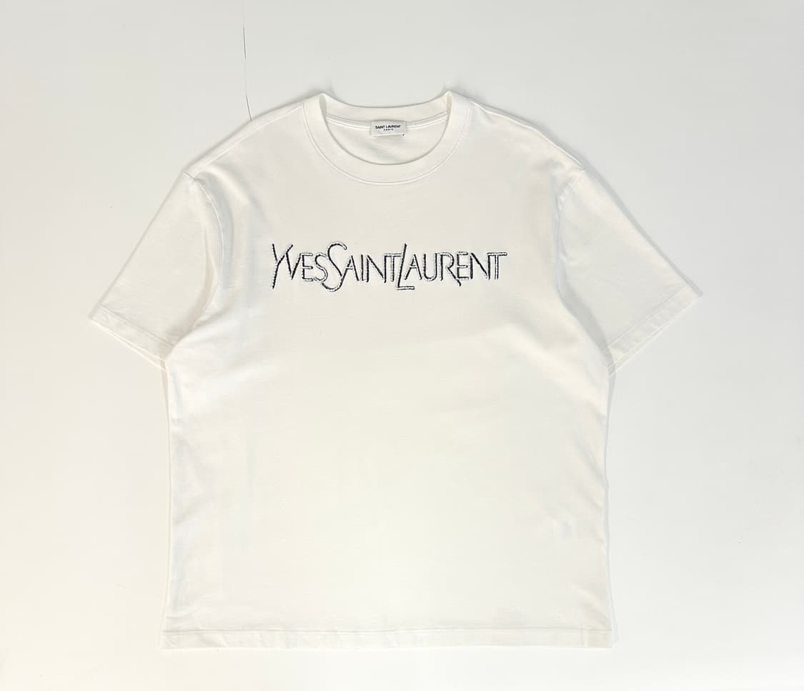 입생로랑 일본판 YSL 90s 자수 로고 화이트 반팔L(44/66) 상품이미지2