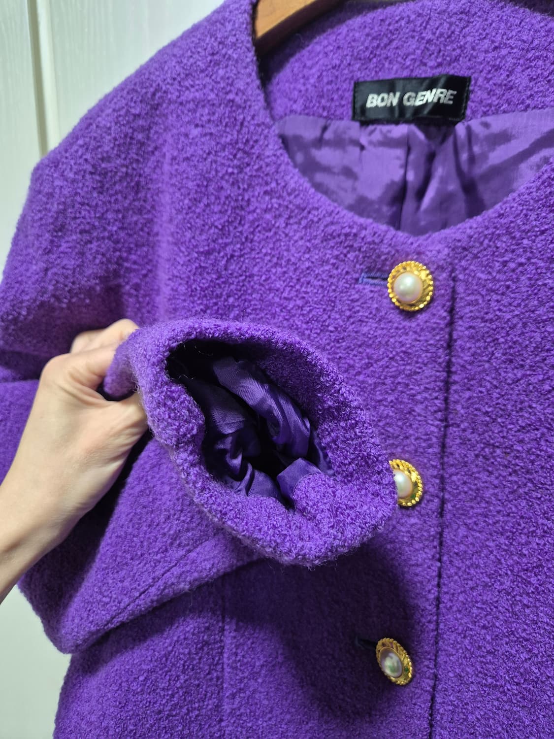 (세일)JPN빈티지 BON GENRE 퍼플 트위드 자켓 상품이미지3