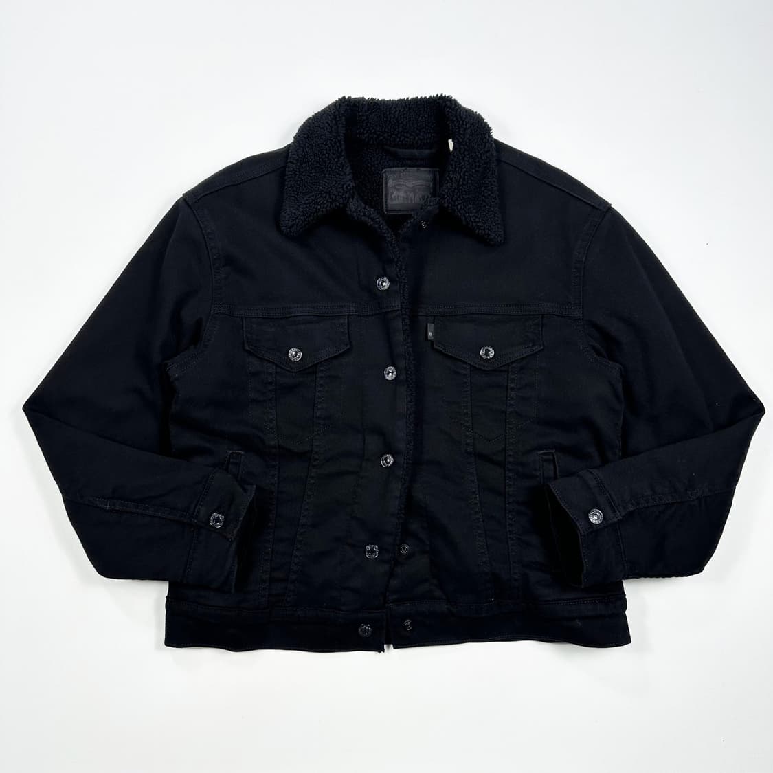 리바이스 클래식 흑청 양털 데님 트러커자켓 여성S 상품이미지1