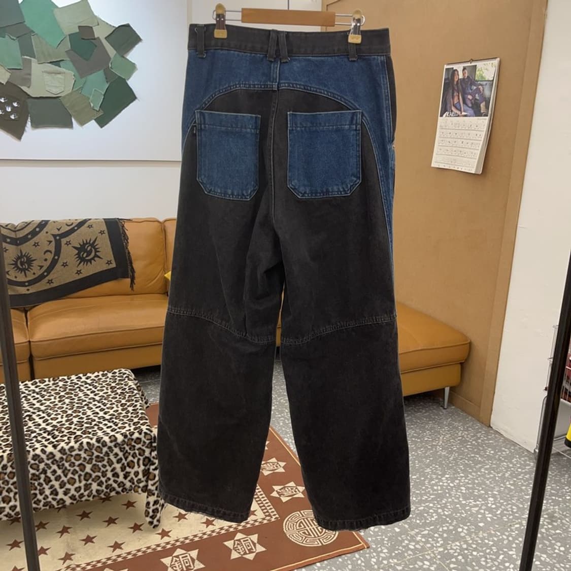 꼼파뇨 빈티지 스트릿 힙합 절개 패치워크 데님팬츠 S C09679 상품이미지4