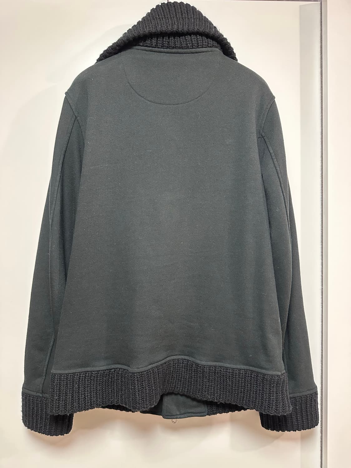 하이넥 빅카라 니트 검정색 토글 떡볶이 숏 코트 집업 상품이미지6